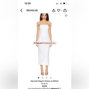I am selling this chic white sequin midi dress from the brand Bubish on Revolve!